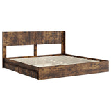 Bed Frame with Storage and Headboard Smoked Oak 180 x 200 cm 3414363