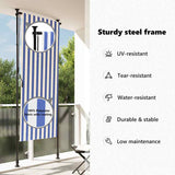 Outdoor Roller Blind Blue and White 120x270 cm Fabric&Steel 368765