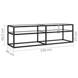 TV Cabinet Transparent 140x40x40.5 cm Tempered Glass 331714