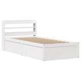 Bed Frame with Headboard White 90x200 cm Solid Wood Pine 3307093