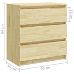 ZNTS Bedside Cabinets 2 pcs 60x36x64 cm Solid Pinewood 3093547