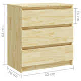 ZNTS Bedside Cabinets 2 pcs 60x36x64 cm Solid Pinewood 3093547