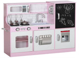Pretend Play Kitchen, Kids Kitchen Playset w/ Toy Phone, Chalkboard, Microwave, Cooking Stove, Sink T3398P422353