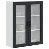 Wall Glass Cabinet PORTO Black 80 x 31 x 100 cm Engineered Wood 885506