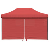 Foldable Party Tent Pop-Up with 4 Sidewalls Burgundy 4004979