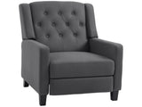 Wingback Recliner Chair for Home Theater, Button Tufted Microfibre Cloth Reclining Armchair with Leg T3398P341452