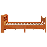 Bed Frame with Headboard Wax Brown 120x200 cm Solid Wood Pine 3307049