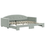 Daybed with Trundle without Mattress Light Grey 90x190 cm 3197391