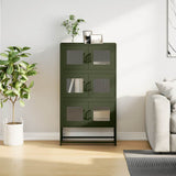 ZNTS Highboard Olive Green 68x39x123 cm Steel 853354