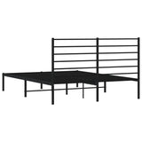 Metal Bed Frame without Mattress with Headboard Black 120x200cm 352317