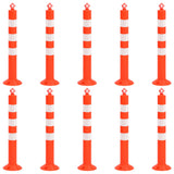Traffic Control Bollards 10 pcs with Chain 75 cm PE 150964