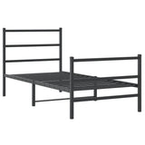 Metal Bed Frame without Mattress with Footboard Black 90x190cm 355375