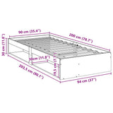 Day Bed without Mattress 90x200 cm Solid Wood Pine 859241