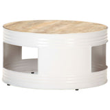 Coffee Table White 68x68x36 cm Solid Mango Wood 321932