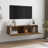 TV Wall Cabinet Smoked Oak 120x30x30 cm Engineered Wood 815099