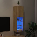 TV Cabinet with LED Lights Sonoma Oak 30.5x30x102 cm 837019