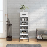 Shoe Cabinet High Gloss White 30x35x105 cm Engineered Wood 829686