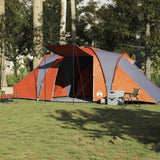 Family Tent Dome 6-Person Grey and Orange Waterproof 4009388