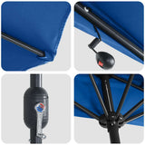 Garden Parasol 294 x 150 x 224 cm Polyester and Steel Azurblau 42003274