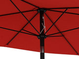 2 x 3 Garden Parasol Umbrella, Rectangular Outdoor Market Umbrella Sun Shade with Crank & Push T3398P318808