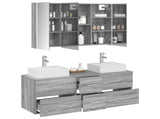 Bathroom Furniture Set 4 pcs Grey Sonoma 3406828