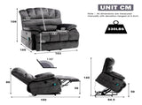 Electric Power Lift Recliner Chair Sofa with Massage and Heat for Elderly, 2 Side Pockets, USB Ports WF293635GAA