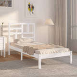 Bed Frame White Pine wood, Plywood Single Durable Bed Frame 3105941