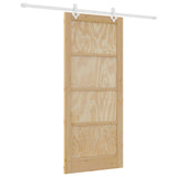 Sliding Door Natural and White 86 x 198.5 cm Solid Pine Wood 3445537