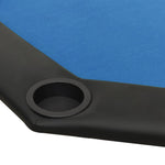 ZNTS 8-Player Folding Poker Table Blue 108x108x75 cm 80405