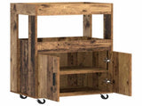 Bar Cart Oak Wood 60 x 39.5 x 89 cm Engineered Wood 8015684