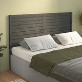 Bed Headboard Grey 126x4x100 cm Solid Wood Pine 819012