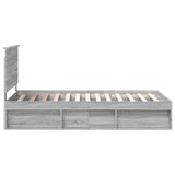 Bed Frame Grey Sonoma 100 x 200 cm Solid Pine Wood 3411051