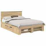 Bed Frame Sonoma Oak 160 x 200 cm Engineered Wood 3408741