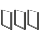 Dining Table Legs U-Shaped 3 pcs Anthracite 100x cm Steel 4013214