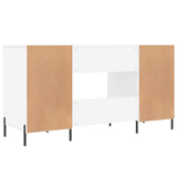 Desk White 140x50x75 cm Engineered Wood 829556