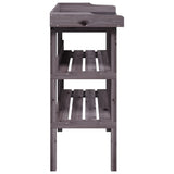 Plant Table with Shelves Grey 78x38x82.5 cm Solid Wood Fir 156354