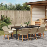 Garden Dining Set with Cushion 9 pcs Beige Poly Rattan 3261704