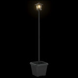 Solar Lamp Post with Planter Black 32 x 32 x 158 cm 42042692