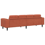 Sofa with Cushion Red Orange 250 x 77 x 76 cm Corduroy Fabric 3335107