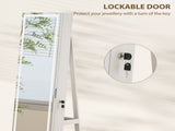 360&deg Swivel Mirror Jewellery Cabinet with 3 Colour LED Lights, Lockable Jewellery Organiser, Free T3398P377836