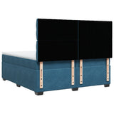 Box Spring Bed with Mattress Blue 200x200 cm Velvet 3291012