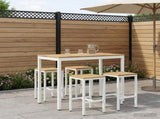 Garden Bar Table White 108.5 x 55 x 105 cm Solid Acacia Wood 901779