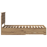 Bed Frame with Drawer Artisan Oak 90 x 190 cm Engineered Wood 3409702