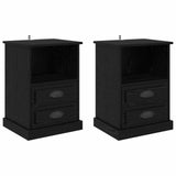 Bedside Cabinet 2 pcs Black Oak 36 x 43 x 60 cm Engineered Wood 881401