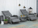 2 Seater Rattan Wicker Chaise Lounge Sofa Set Bistro Conversation Furniture with Cushion for T3398P314742