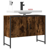 Bathroom Sink Cabinet Smoked Oak 80x33x60 cm Engineered Wood 842463