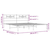 Metal Bed Frame without Mattress with Headboard White 193x203cm 355322