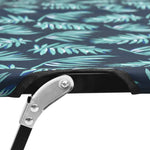 ZNTS Two Person Folding Sun Lounger Leaf Print Steel 310354