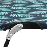 ZNTS Two Person Folding Sun Lounger Leaf Print Steel 310354