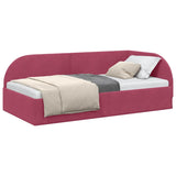 Corner Bed Frame with Headboard Wine red 80 x 200 cm Velvet 42016630